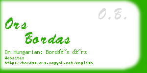 ors bordas business card